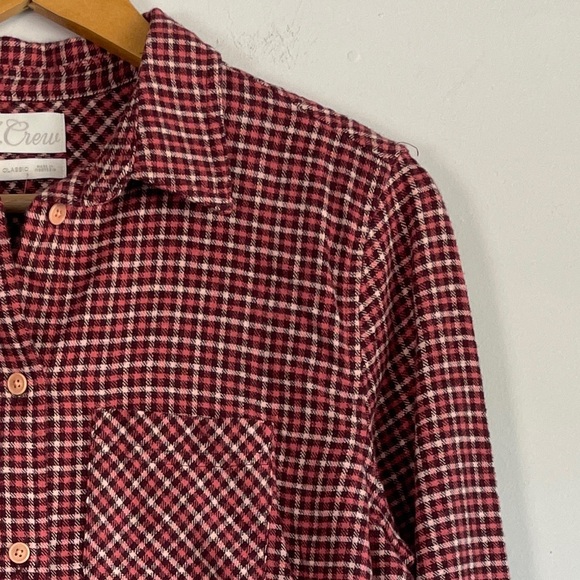 J Crew Womens Classic Fit Flannel Shirt Sz 2 Check Heritage Preppy Cabincore - Picture 5 of 11